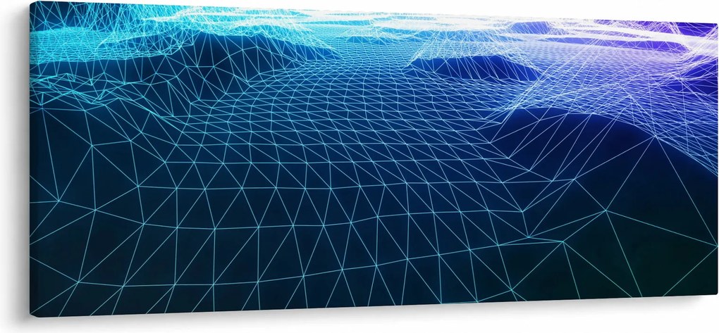 Tablou - Munți în model de calculator (120x50 cm)