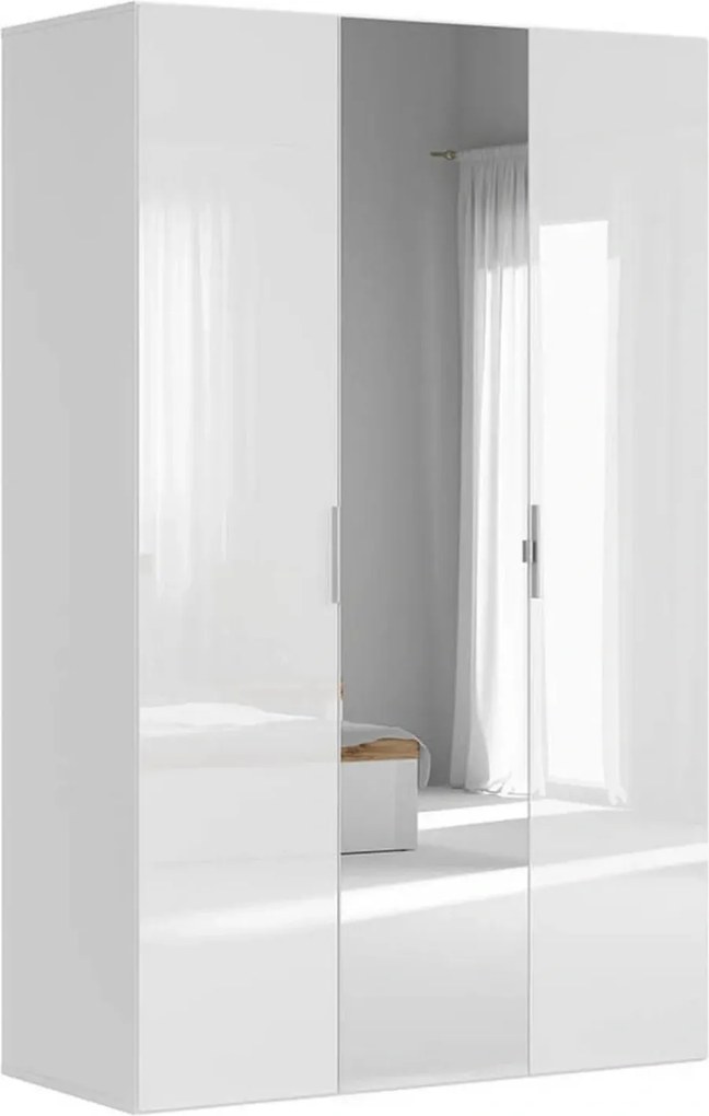 Dulap FLEX, alb, PAL, cu 3 usi, 150x66x240 cm