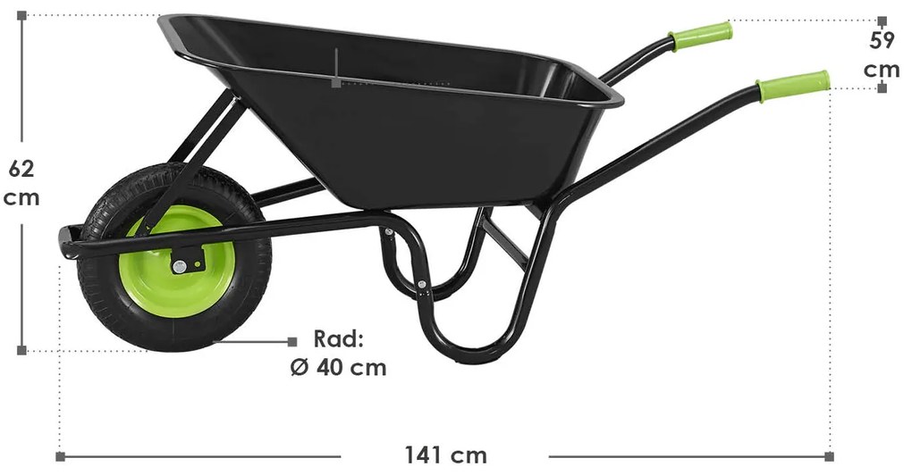Roabă Garden 100L, neagră