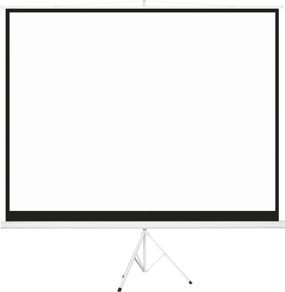 HOMCOM Ecran Proiector de 120" Format 4:3 din Tesatura Tip Plasa, Plastic si Metal cu Trepied, 244x183 cm, Alb | Aosom Romania