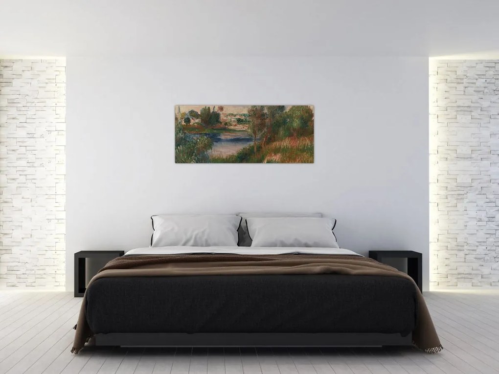 Tablou - Auguste Renoir, Landscape at Vetheuil, reproducere (120x50 cm)