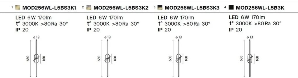 Aplica LED ambientala design minimalist Renaissance gri/alama