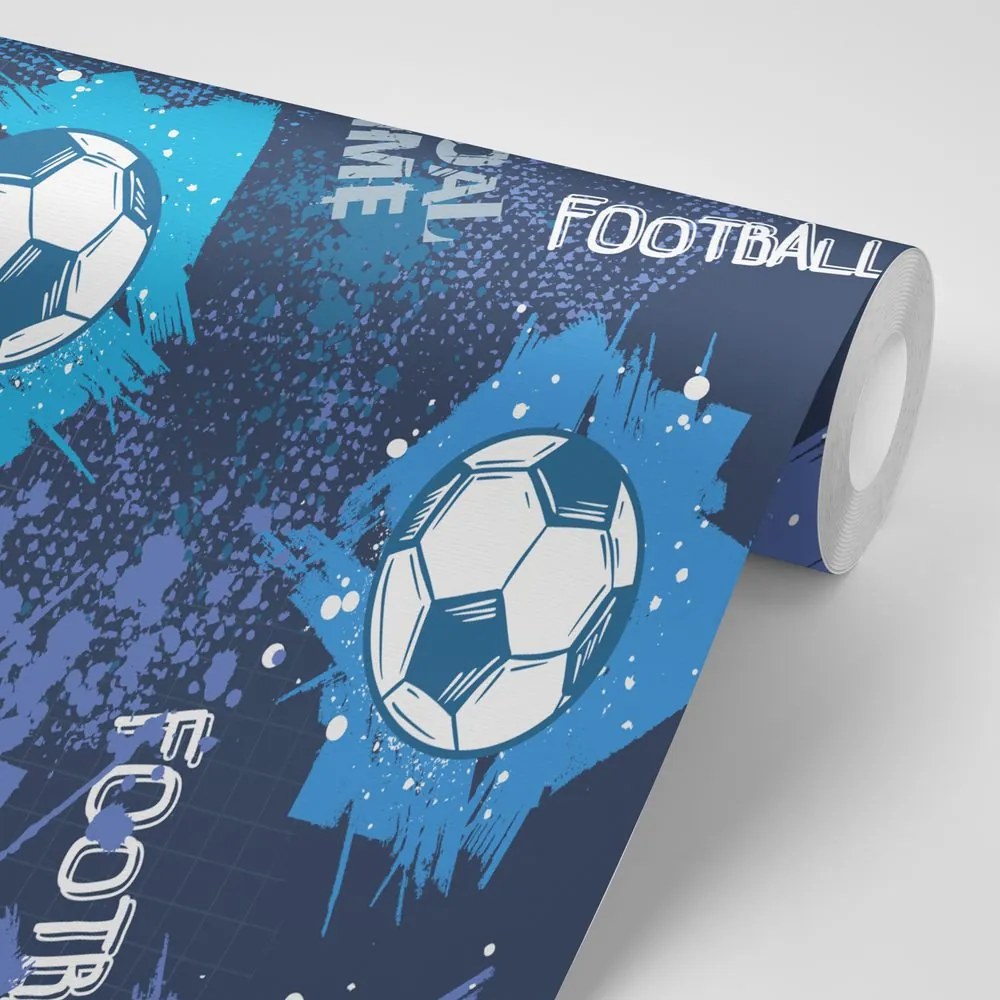 Tapet minge de fotbal în albastru
