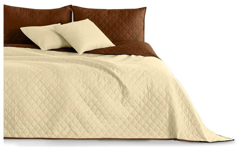 Cuvertură cu 2 fețe din microfibră DecoKing Axel, 170 x 210 cm, bej - maro