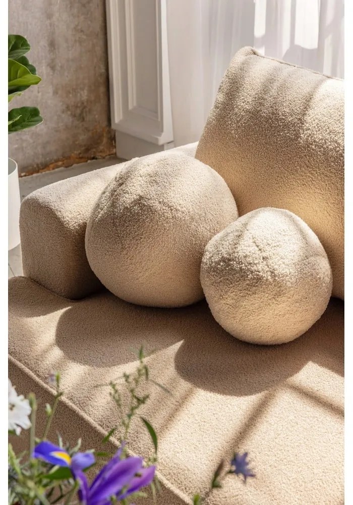 Canapea gri extensibilă cu tapițerie din țesătură bouclé 247 cm Quinoa – Bonami Selection