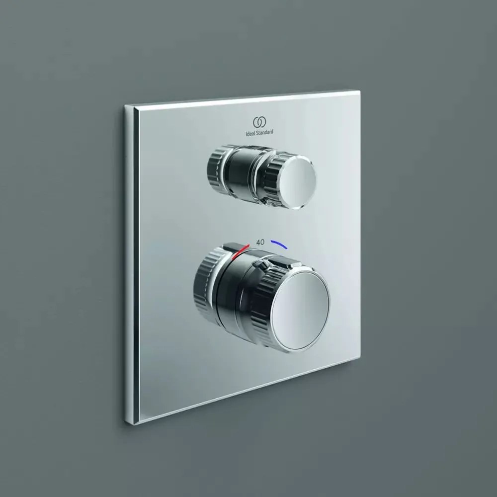 Baterie dus incastrata Ideal Standard Ceratherm Navigo patrata crom lucios fara corp ingropat