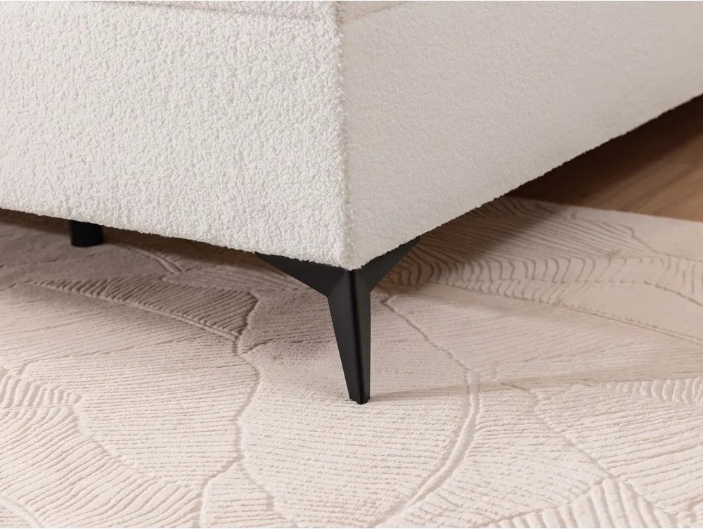 Pat boxspring alb cu spațiu de depozitare 140x200 cm Ornes – Ropez