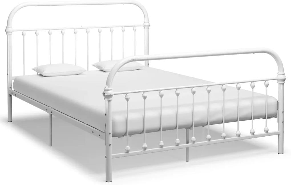Cadru de pat, alb, 140 x 200 cm, metal