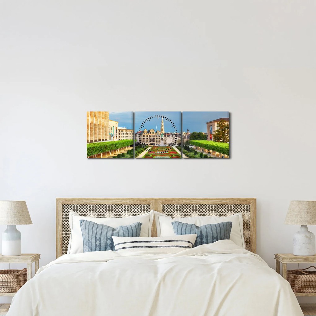 Tablou - Brussels (cu ceas) (90x30 cm)