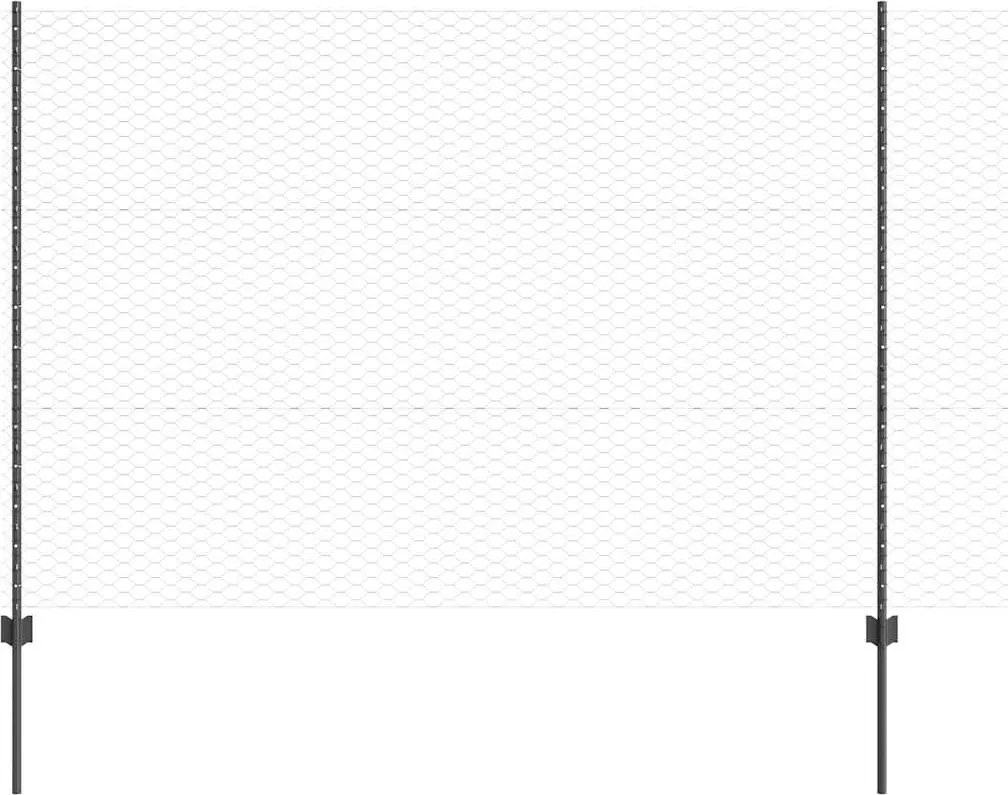 vidaXL Gard cu Stâlp Gri 1,5 x 100 m Oțel și PVC