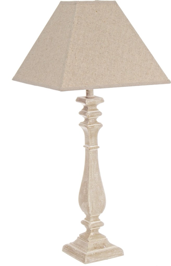 Veioza decorativa lemn bej Elegance 52h