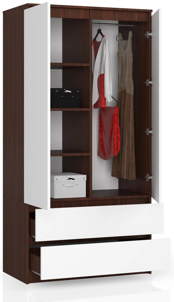 Dulap de haine Safwan (wenge + Alb). 1069446