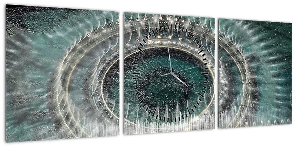 Tablou cu fântănă arteziană (cu ceas) (90x30 cm)