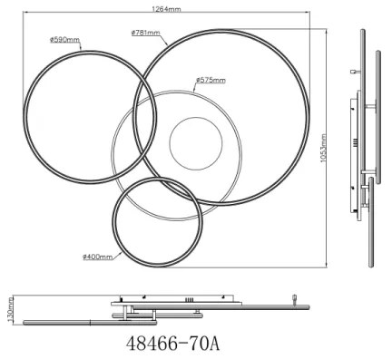 Globo 48466-70A - Plafonieră LED dimmabilă INVERTINA LED/70W/230V argintie + telecomandă