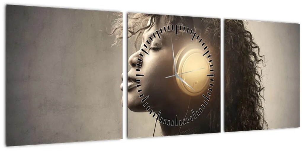 Tablou - Puterea muzicii (cu ceas) (90x30 cm)