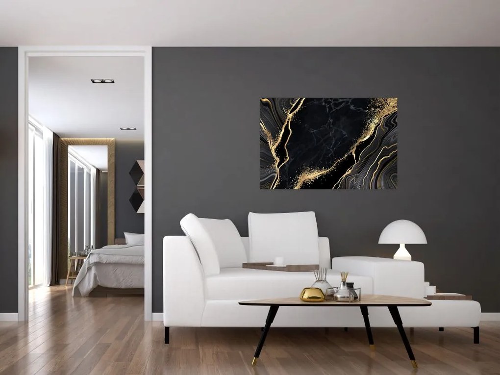 Tablou abstarcției aurii (90x60 cm)