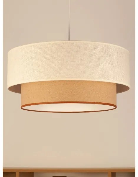 Pendul pe cablu NATIA 1xE27/60W/230V Ø 45 cm alb/maro