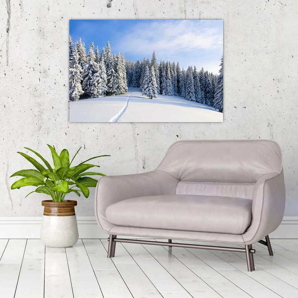 Tablou - Iarna in pădure (90x60 cm)