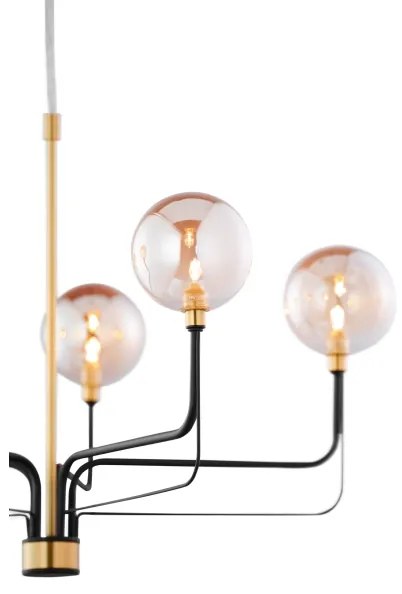 Jupiter 1886 - Lustra pe cablu ERIS 5xG9/14W/230V auriu/negru/bej fumuriu