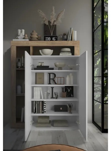 Dulap LENOR, alb/stejar deschis