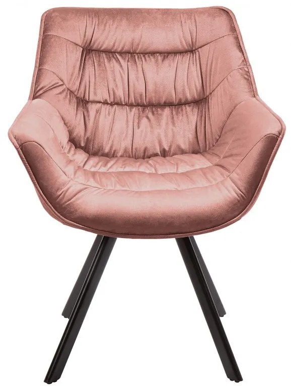 Scaun design retro Dutch Comfort, catifea roz