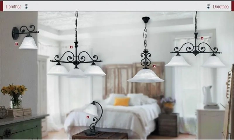 Candelabru 2 brate, L-72cm Dorothea 7777 RX