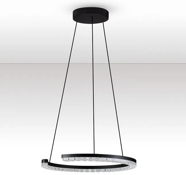 Lustra circulara aluminiu negru GREAMY D-46cm