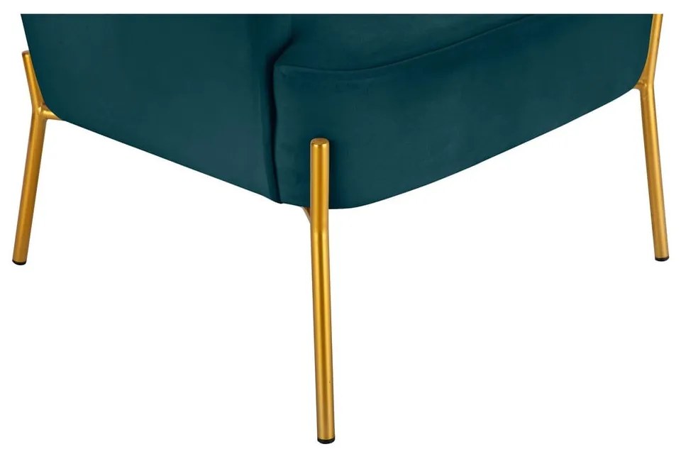 Fotoliu verde/albastru cu tapițerie din catifea Runa - Støraa