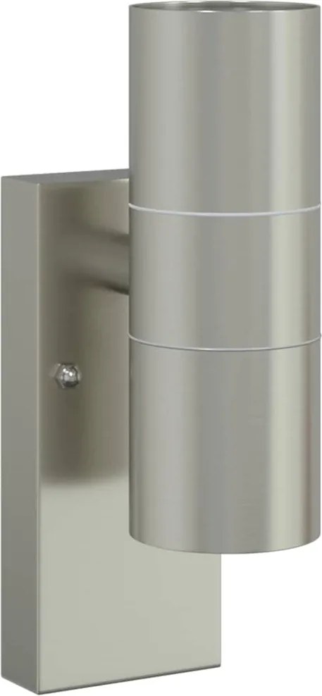 vidaXL Lumină de perete pentru exterior Argintiu 7 x 10 x 22 cm