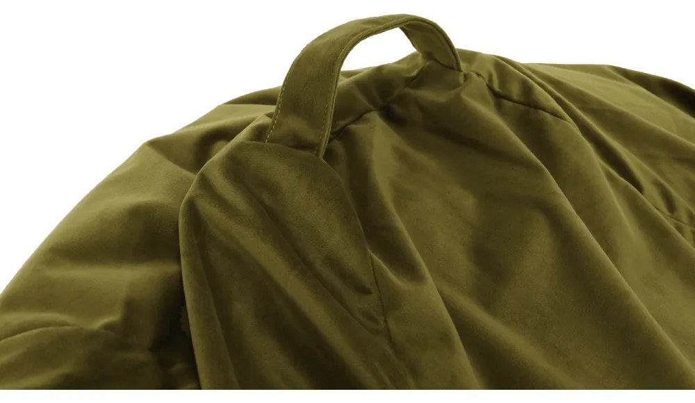 Fotoliu tip sac, material textil verde măsliniu, TRIKALO