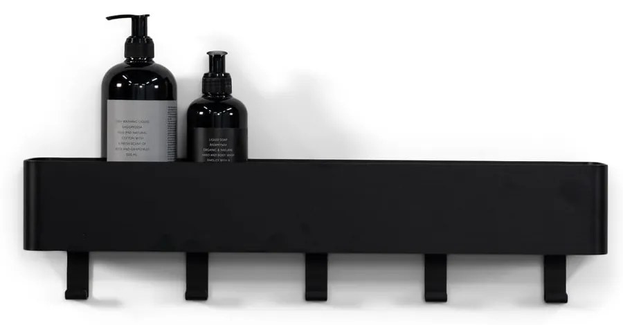 Raft pentru baie negru de montat pe perete din oțel Multi – Spinder Design