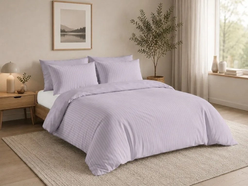 Lenjerie de pat din microfibra EMBOSSED STRIPES svetle fialove Dimensiune lenjerie de pat: 2 buc 60 x 70 cm | 200 x 200 cm