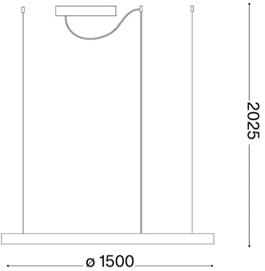 Ideal Lux - Lustra LED suspendată pe cablu ORACLE SLIM LED/83W/230V 3000K Ø 150 cm aurie
