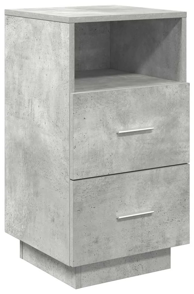 858584 vidaXL Noptiera cu 2 sertare gri beton 36x36x68 cm