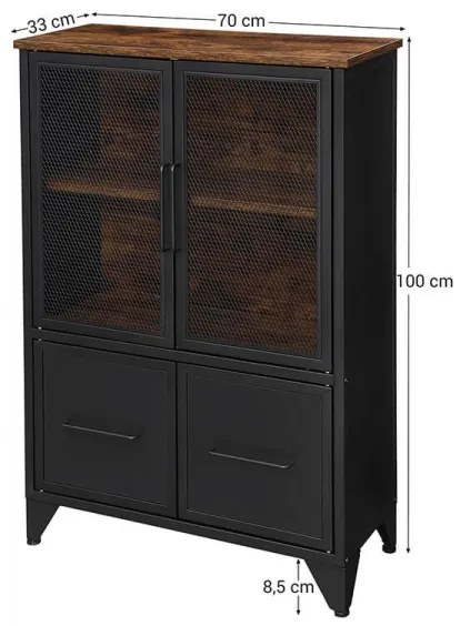 Comodă FIRA negru/maro