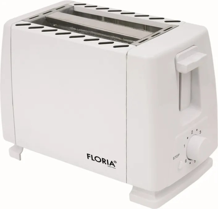 Prajitor de paine Floria ZLN1833 Alb, 700W, 7 nivele de control al temperaturii, buton de oprire