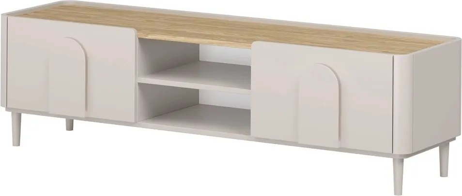 Comodă TV Amilio 170 cm cu sertar - cashmere / stejar uleiat / mânere cashmere