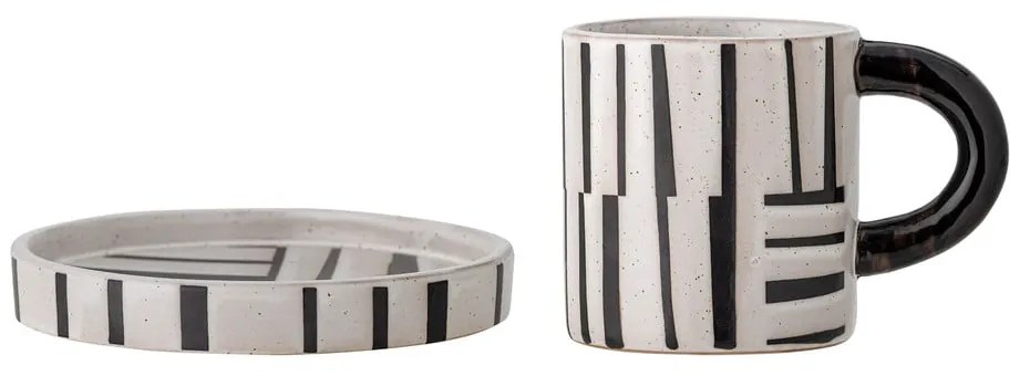 Ceașcă alb-negru din gresie 300 ml Frankie – Bloomingville