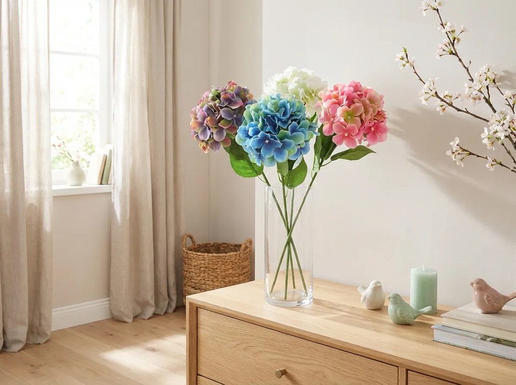 Floare artificiala HORTENSIE 54 cm - mai multe culori Culoare: Alb