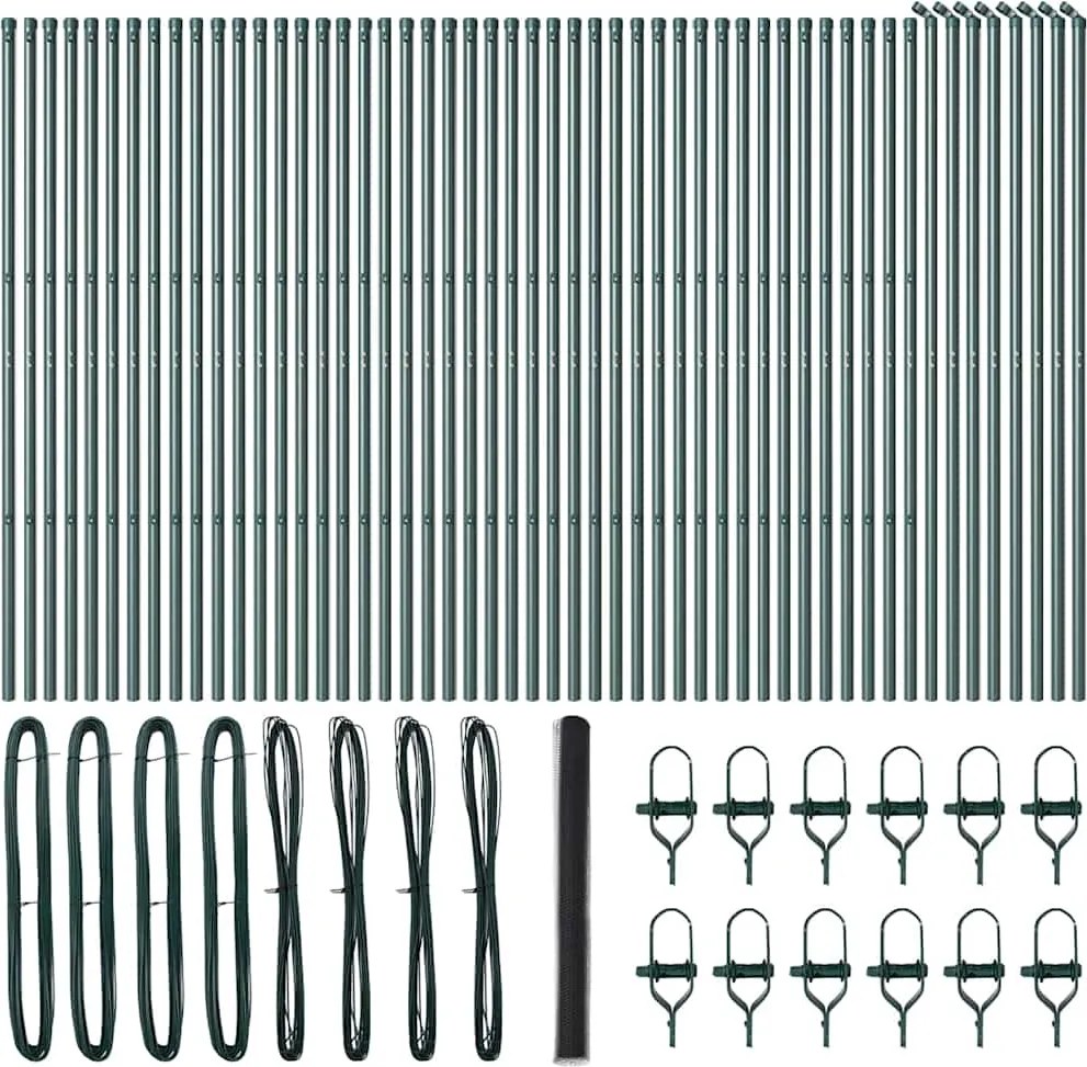 vidaXL Stâlp de gard. Gri 100 x 1,5 m (mesh de 50 mm) Oțel și PVC