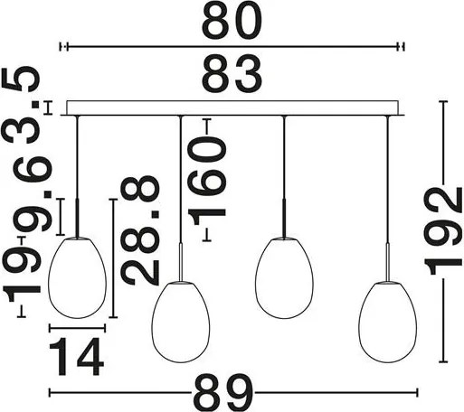 Lustra LED suspendata decorativa BRITA 4L