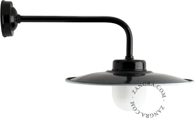 Aplica metal si email negru pentru exterior light.o.080.007 Zangra