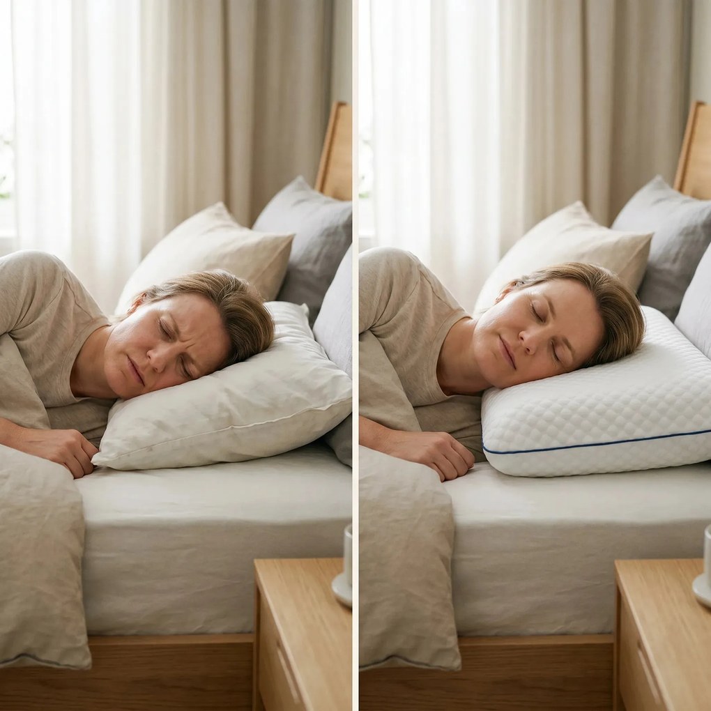 Perna ortopedica cervicala memory foam AERO-SAN White