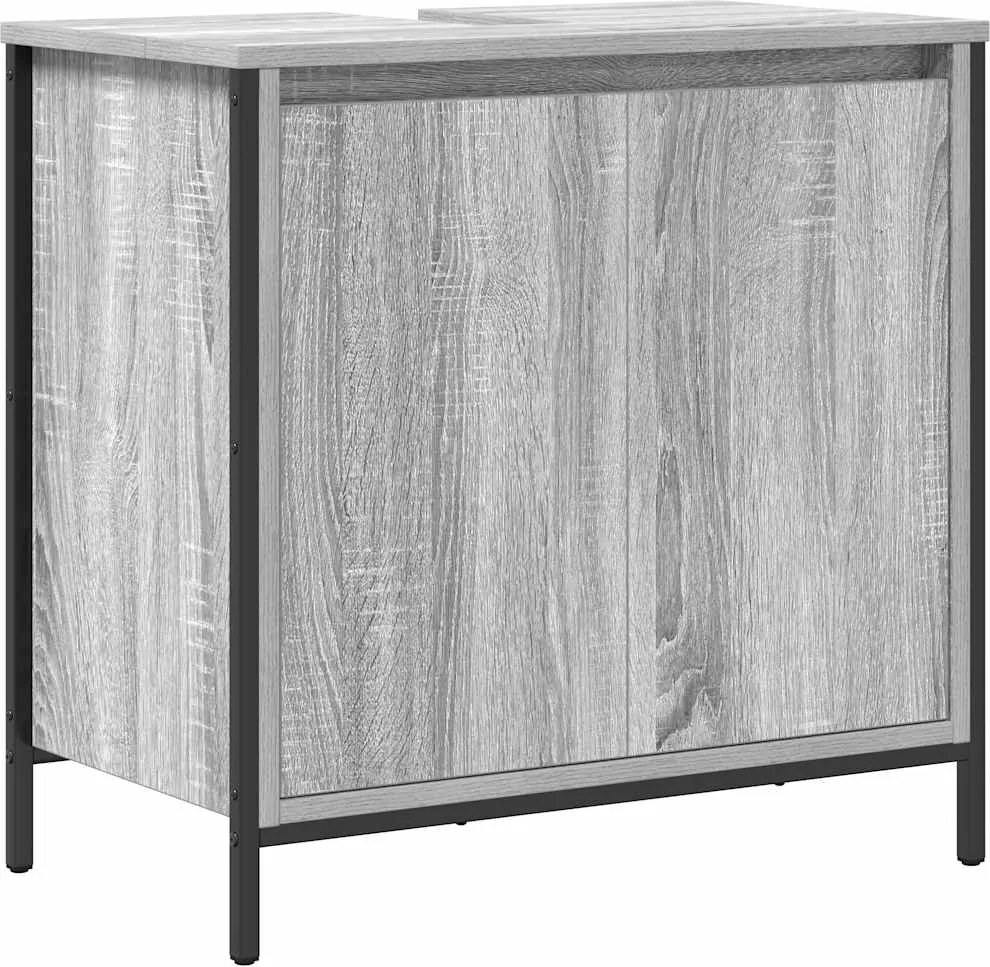 vidaXL Dulap pentru lavoar baie gri Sonoma 60x34,5x60 cm