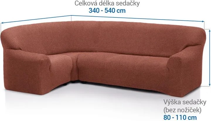 Nueva Textura Huse super elastice RUBINIA cărămizii colţar (l. 340 - 540 cm)