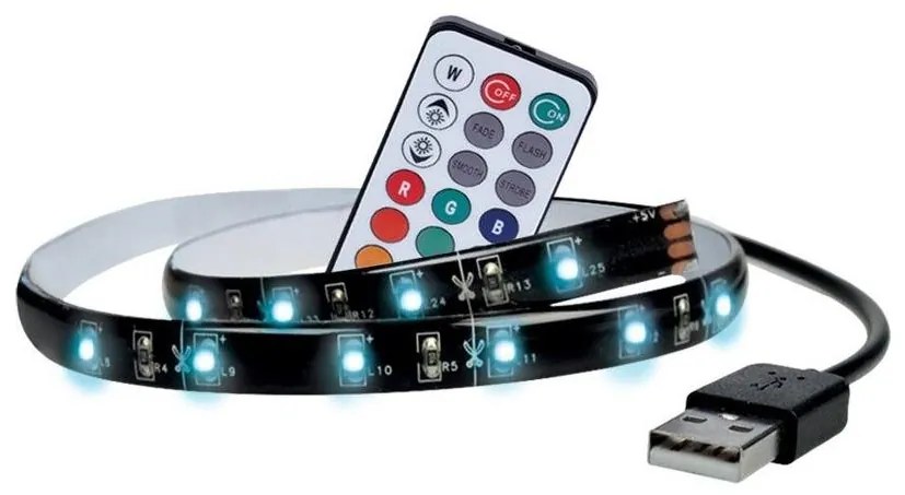Solight WM504 - SET 2x Bandă LED RGB pentru TV cu telecomandă LED/USB 2x50cm