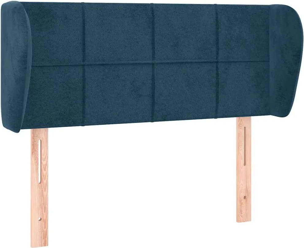 vidaXL Tăblie pat cu aripioare albastru închis 83x23x78/88 cm catifea