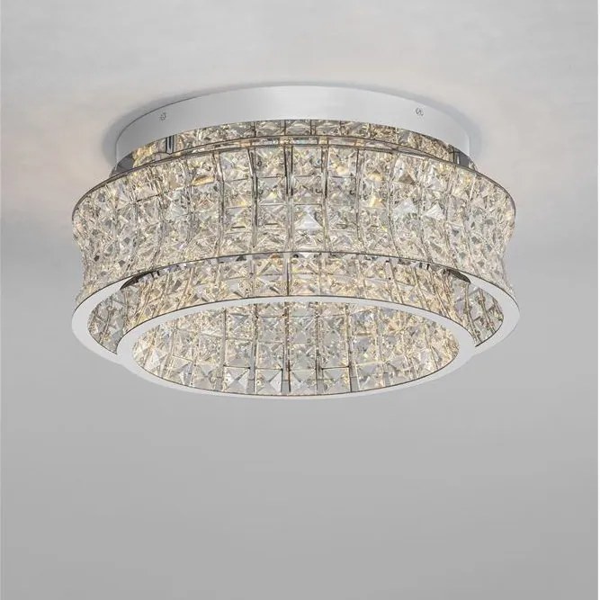 Lustra aplicata LED crom, cristale sticla CELYSIA 50cm