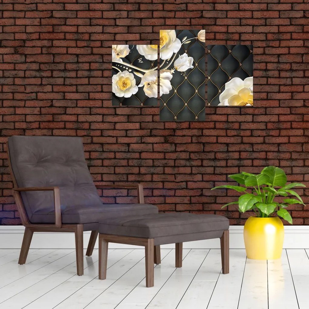 Tablou - Imagine cu flori de trandafir alb (90x60 cm)