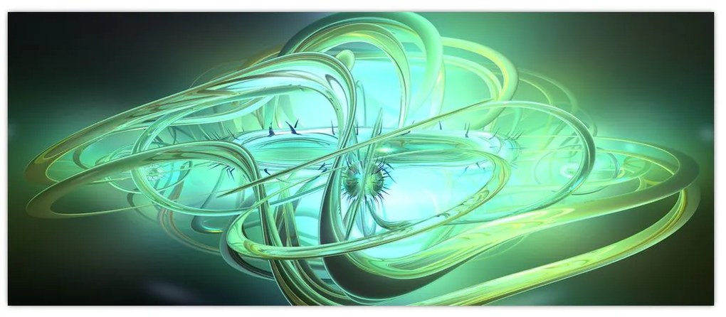 Tabloul cu abstracție verde (120x50 cm)